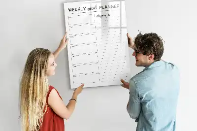 Magnetisch glazen memobord voor aan de muur weekplanner voor maaltijden