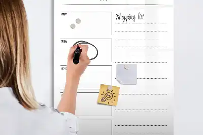 Magnetisch glazen memobord voor aan de muur weekplanner voor maaltijden