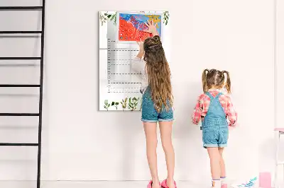 Glazen magneetbord met decoratieve print met opdruk van to-do lijst
