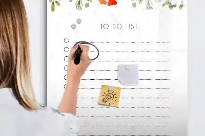 Glazen magneetbord met decoratieve print met opdruk van to-do lijst