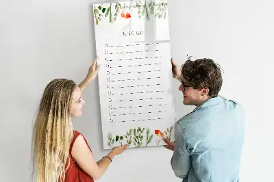Glazen magneetbord met decoratieve print met opdruk van to-do lijst