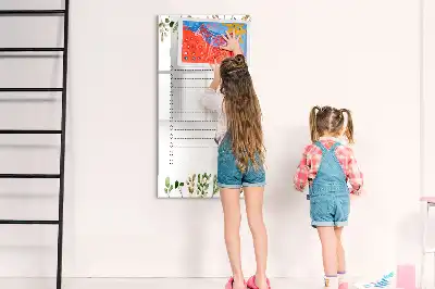 Glazen magneetbord met decoratieve print met opdruk van to-do lijst