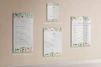 Glazen magneetbord met decoratieve print met opdruk van to-do lijst