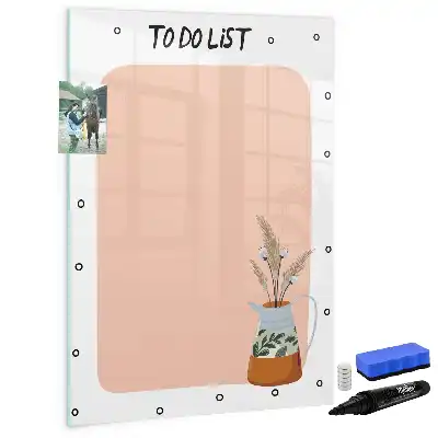 Magnetisch glazen memobord voor aan de muur to-do lijst