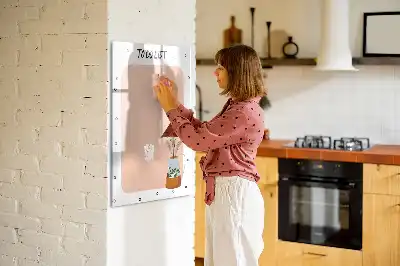 Magnetisch glazen memobord voor aan de muur to-do lijst