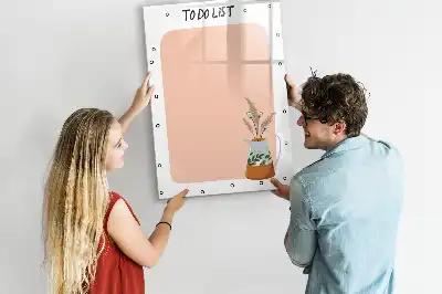 Magnetisch glazen memobord voor aan de muur to-do lijst
