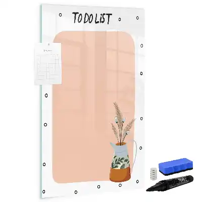 Magnetisch glazen memobord voor aan de muur to-do lijst