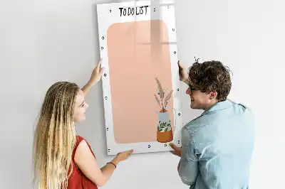 Magnetisch glazen memobord voor aan de muur to-do lijst