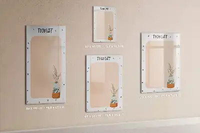 Magnetisch glazen memobord voor aan de muur to-do lijst