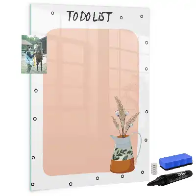 Magnetisch glazen memobord voor aan de muur to-do lijst