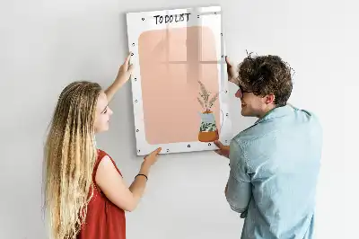 Magnetisch glazen memobord voor aan de muur to-do lijst