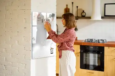 Glazen magneetbord met decoratieve print Mijn plannen