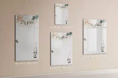 Glazen magneetbord met decoratieve print Mijn plannen