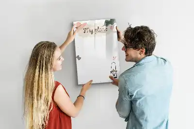 Glazen magneetbord met decoratieve print Mijn plannen