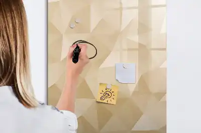Magnetisch glazen memobord voor aan de muur met abstracte driehoekprint