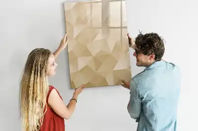 Magnetisch glazen memobord voor aan de muur met abstracte driehoekprint