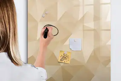 Magnetisch glazen memobord voor aan de muur met abstracte driehoekprint