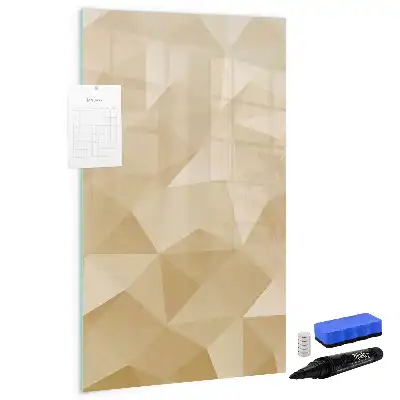 Magnetisch glazen memobord voor aan de muur met abstracte driehoekprint