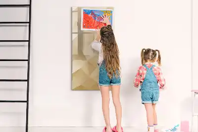 Magnetisch glazen memobord voor aan de muur met abstracte driehoekprint