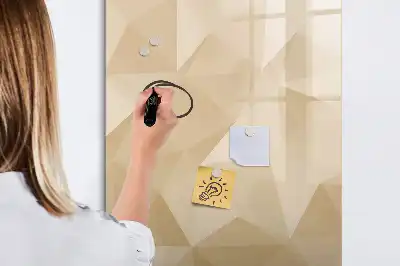 Magnetisch glazen memobord voor aan de muur met abstracte driehoekprint