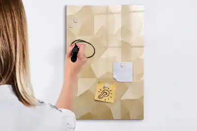 Magnetisch glazen memobord voor aan de muur met abstracte driehoekprint
