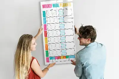 Magnetisch glazen memobord voor aan de muur weekplanner voor maaltijden