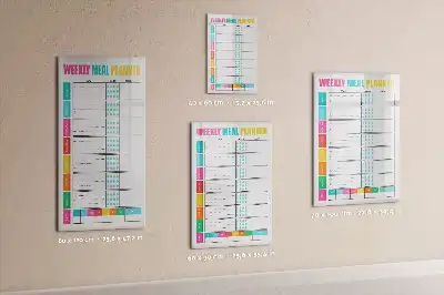 Magnetisch glazen memobord voor aan de muur weekplanner voor maaltijden