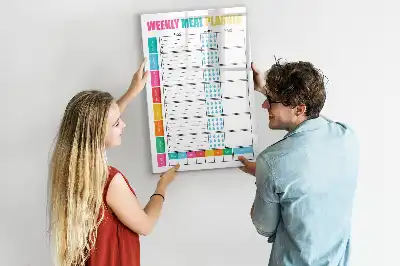 Magnetisch glazen memobord voor aan de muur weekplanner voor maaltijden