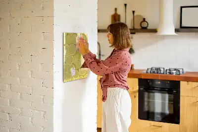 Magnetisch glazen memobord voor aan de muur met print van citroenschijfjes