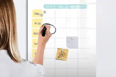 Magnetisch glazen memobord voor aan de muur weekplanner voor maaltijden