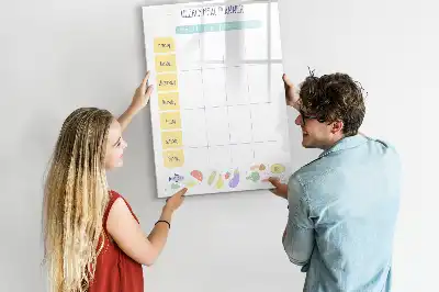 Magnetisch glazen memobord voor aan de muur weekplanner voor maaltijden