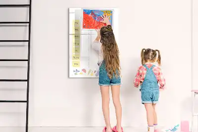 Magnetisch glazen memobord voor aan de muur weekplanner voor maaltijden