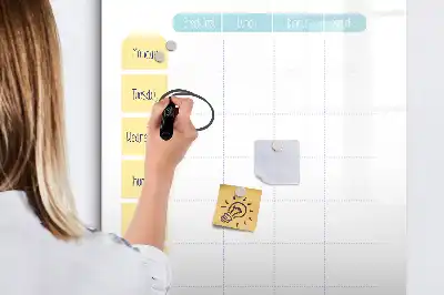 Magnetisch glazen memobord voor aan de muur weekplanner voor maaltijden