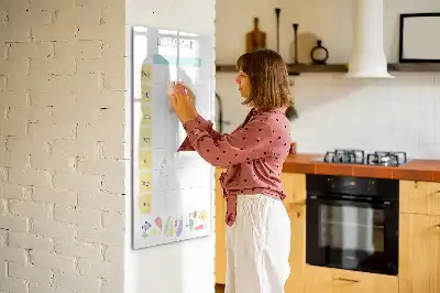 Magnetisch glazen memobord voor aan de muur weekplanner voor maaltijden