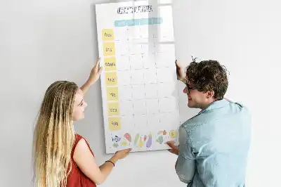 Magnetisch glazen memobord voor aan de muur weekplanner voor maaltijden