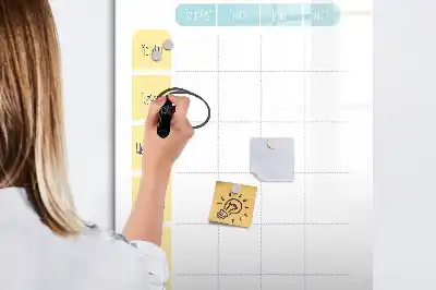 Magnetisch glazen memobord voor aan de muur weekplanner voor maaltijden