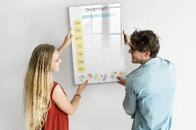 Magnetisch glazen memobord voor aan de muur weekplanner voor maaltijden