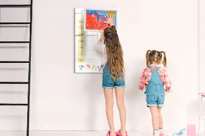 Magnetisch glazen memobord voor aan de muur weekplanner voor maaltijden