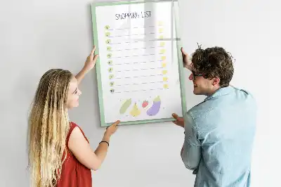 Glazen magneetbord met print uitvoering Boodschappenlijst