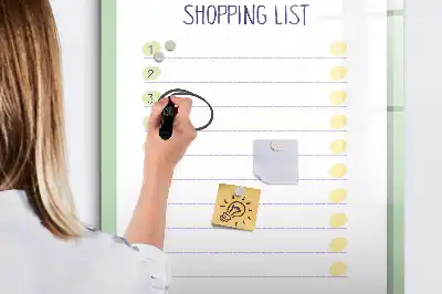 Glazen magneetbord met print uitvoering Boodschappenlijst