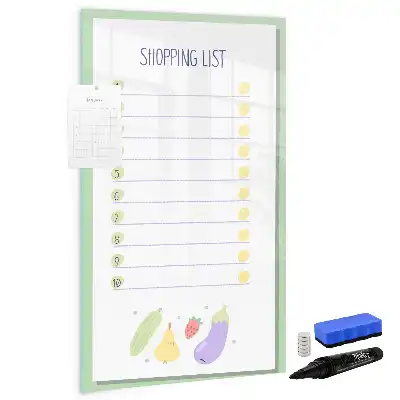 Glazen magneetbord met print uitvoering Boodschappenlijst