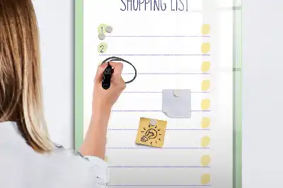 Glazen magneetbord met print uitvoering Boodschappenlijst