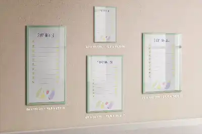 Glazen magneetbord met print uitvoering Boodschappenlijst