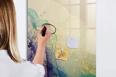 Magnetisch glazen memobord voor aan de muur kleurrijk marmer design