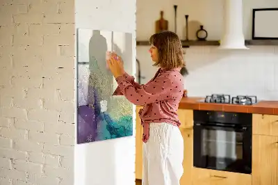Magnetisch glazen memobord voor aan de muur kleurrijk marmer design