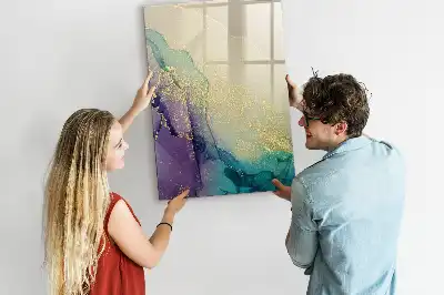 Magnetisch glazen memobord voor aan de muur kleurrijk marmer design