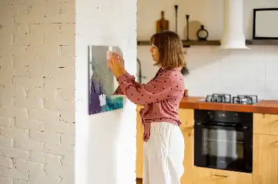 Magnetisch glazen memobord voor aan de muur kleurrijk marmer design