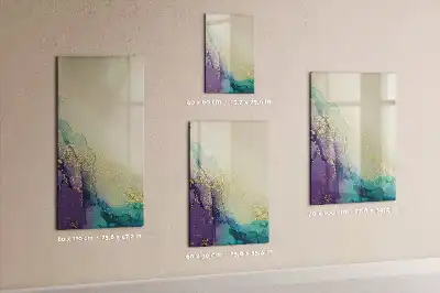 Magnetisch glazen memobord voor aan de muur kleurrijk marmer design
