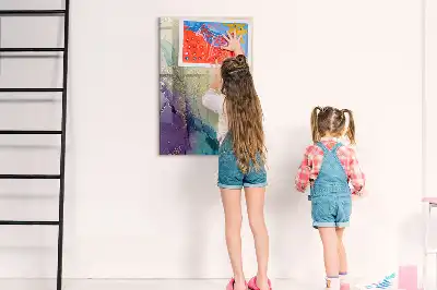 Magnetisch glazen memobord voor aan de muur kleurrijk marmer design