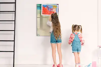 Glazen magneetbord met decoratieve print kleurrijk marmer